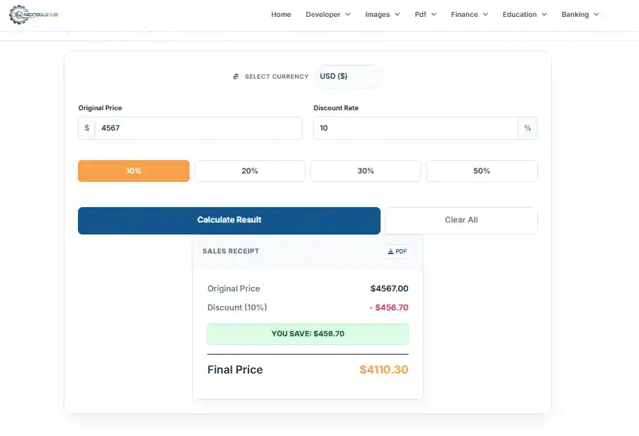 Discount Calculation Chart